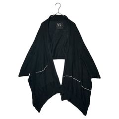 Y's Line design bolero knit cardigan, size 2 (approx. M), black x white.