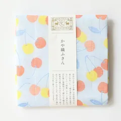 中川政七商店 かや織ふきん さくらんぼ 布巾 蚊帳生地 キッチンクロス 台拭き 食器拭き 日本製 綿100% 5枚重ね 吸水 速乾 おしゃれ かわいい プチギフト 30×40cm のサムネイル