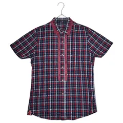 MARITHE FRANCOIS GIRBAUD(マリテフランソワジルボー) 00's Press Check Short Sleeve Shirt 00年代 プレス チェック 半袖 シャツ M6-5351 M ネイビー×レッドのサムネイル