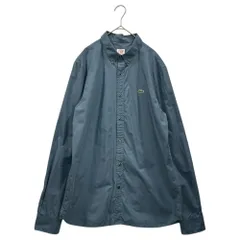 Lacoste L!VE(ラコステライブ)  Logo Cotton BD L/S Shirt ロゴ コットン ボタンダウン 長袖 シャツ CH9468 US M/L ネイビーのサムネイル