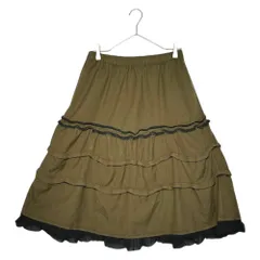 tricot COMME des GARCONS(トリココムデギャルソン) 08AW Wool full tiered skirt ウール 縮絨 ティアード スカート TB-S003 FREE カーキ×ブラック AD2008のサムネイル