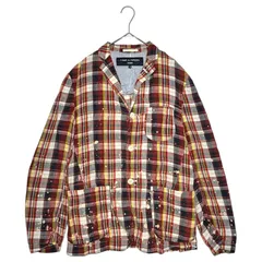 COMME des GARCONS HOMME(コムデギャルソンオム) 13SS Bleached Check Linen 3B Jacket 脱色加工 チェック リネン 3ボタン ジャケット HK-J045 S レッド AD2012のサムネイル