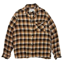 PILGRIM(ピルグリム) 60's THUNDERBIRD Ombre Check Rayon Open-Collar Shirt オンブレ チェック レーヨン オープンカラー シャツ M ブラウン 60年代 開襟のサムネイル