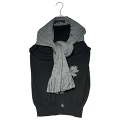tricot COMME des GARCONS(トリココムデギャルソン) 11AW Scarf-Docked Layered Knit Vest マフラー ドッキング レイヤード ニット ベスト TH-N004 表記無(M程度) ブラック×グレーのサムネイル