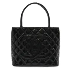 CHANEL シャネル マトラッセ ココマーク 復刻トート トートバッグ ショルダーバッグ エナメル レザー ブラック 黒 ゴールド金具 A01804のサムネイル