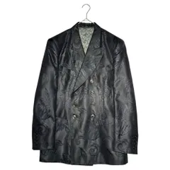 Jean Paul GAULTIER HOMME(ジャンポールゴルチエオム) フラワー ジャガード ダブル テーラード ジャケット JK.JG.LA1018 50(L程度) ブラック×グリーン アーカイブのサムネイル
