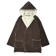 my beautiful landlet(マイビューティフルランドレット) 14AW Inside-Out Hooded Half Coat インサイドアウト フーデッド ハーフ コート WM-CO14219 0(XS程度) ブラウン×アイボリー 男性着用可能のサムネイル