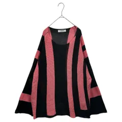sulvam(サルバム) 20SS Striped Mesh Knit ストライプ メッシュ 長袖 ニット SL-K07-840 M ブラック×ピンクのサムネイル