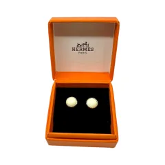 HERMES(エルメス) Eclipse Pierced Earrings エクリプス ピアス 両耳 シルバー×ホワイト 箱付のサムネイル