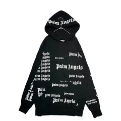 Palm Angels(パームエンジェルス) Full Logo Print Pullover Hoodie 総柄 ロゴ プリント プルオーバー パーカー PMBB036F18441015 XS ブラックのサムネイル