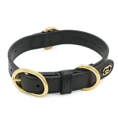 GUCCI グッチ インターロッキングG スモール ミディアム ペットカラー ドッグカラー 首輪 ペット用品 小型犬 中型犬用 レザー ブラック 黒 692943のサムネイル