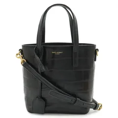 SAINT LAURENT PARIS サン ローラン パリ YSL ミニ トイ ショッピング ハンドバッグ 2WAY ショルダーバッグ クロコ型押し レザー ブラック 712367のサムネイル