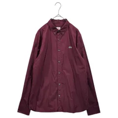 Lacoste L!VE(ラコステライブ) Logo Cotton BD L/S Shirt ロゴ コットン ボタンダウン 長袖 シャツ CH9468 US M/L ボルドーのサムネイル