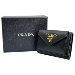 PRADA サフィアーノレザー 三つ折り財布 ブラック - メルカリ