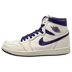 NIKE(ナイキ) Women's Air Jordan 1 High OG "Court Purple" ウィメンズ エアジョーダン1 ハイ OG コートパープル CD0461-151 27cm ホワイト×パープル ハイカット スニーカーのサムネイル