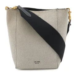 CELINE セリーヌ サングルバケット スモール ショルダーバッグ ワンショルダー セミショルダー 肩掛け キャンバス ブラック系 ゴールド金具 189303のサムネイル