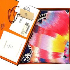 HERMES カシミヤシルクスカーフ 馬モチーフ カレH70【新品未使用 