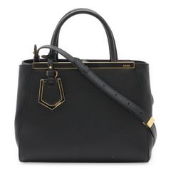 FENDI プチトゥールーズ ブラック レザー ハンドバッグ - メルカリ
