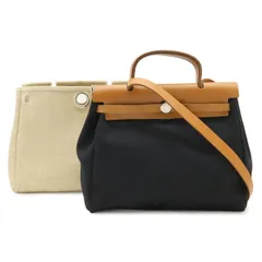 HERMES エルメス エールバッグPM リュックサック バックパック 2WAY ハンドバッグ トワルオフィシエ レザー ナチュラル シルバー金具 □D刻印のサムネイル