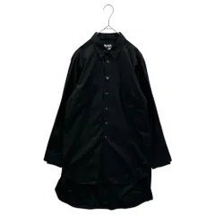 BLACK COMME des GARCONS(ブラックコムデギャルソン) 2019AW Regular-Collared Cotton Long Shirt レギュラーカラー コットン ロング シャツ 1D-B005 M ブラック AD2019のサムネイル