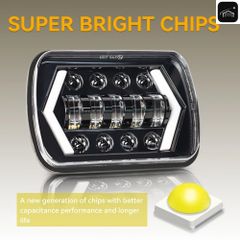 1/2個 LED オートバイ用ヘッドランプ H4 ラングラー ヘッドライト 5x7 7x6 LED トラック用ヘッドライト 6000K 4300K DRL ウインカーライト 