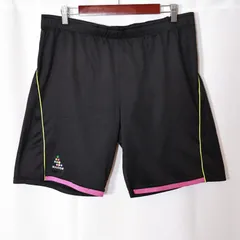 (^w^)b スボルメ ハーフパンツ ブラック 黒 Lサイズ SVOLME ジャージ ショートパンツ プラクティスパンツ ショーツ ウエストゴム カラフルドット ロゴワッペン ネオンカラー ピンク フットサル サッカー スポーツ 古着 OM13028WTのサムネイル