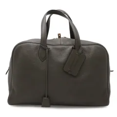 HERMES エルメス ヴィクトリア43 ビクトリア ボストンバッグ 旅行カバン トラベルバッグ トリヨンクレマンス レザー ダークオリーブ系 □E刻印のサムネイル