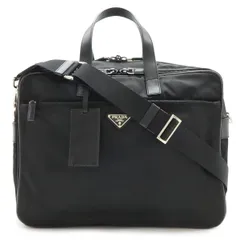 PRADA プラダ トライアングルロゴ ビジネスバッグ ブリーフケース 書類カバン 2WAY ショルダーバッグ ナイロン NERO ブラック シルバー金具 V407Sのサムネイル