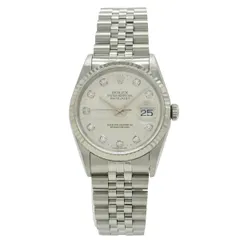 ROLEX ロレックス デイトジャスト シルバー文字盤 K18WGベゼル SS 10PD T番 メンズ AT オートマ 腕時計 16234Gのサムネイル