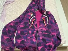 A BATHING APE 初期 希少 シャークパーカー フランケンタグ 紫 - メルカリ