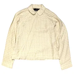 tricot COMME des GARCONS(トリココムデギャルソン) 98SS ヴィンテージ 丸襟 重ねボタン 織り シャツ ジャケット TB-020140 FREE アイボリー AD1997のサムネイル