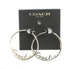Coach earrings, ring style, logo design, silver color, ■GY19 /MQ