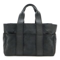 HERMES エルメス アカプルコPM トートバッグ ブラック ナイロン レザー