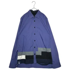 MARITHE FRANCOIS GIRBAUD(マリテフランソワジルボー) 00's Hem Patchwork Long Sleeve Cotton Shirt 00年代 裾 パッチワーク 長袖 コットン シャツ M5-5820 M ブルーのサムネイル