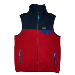 Patagonia(パタゴニア) Lightweight Synchilla Snap-T Vest ライトウェイト シンチラ スナップT ベスト 25500 M レッド×ネイビー フリースのサムネイル