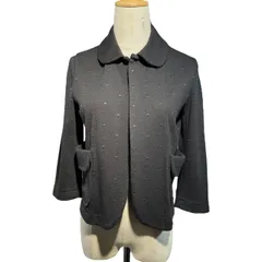 tricot COMME des GARCONS(トリココムデギャルソン) 09AW ショールカラー ドット刺繍 ボタンレス ショート ジャケット TD-T009 FREE ブラック AD2009のサムネイル