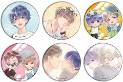 [중고] 배지 빈즈 전 6종 세트 [과잉 망상 소년 캔 배지 02. 공식 & 신작 일러스트]