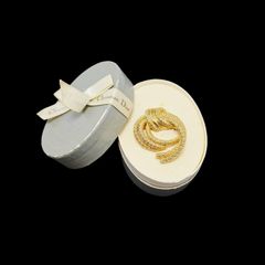 美品 Dior クリスチャンディオール ロープノット ブローチ ゴールド GP