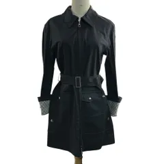 LOUIS VUITTON(ルイヴィトン) Monogram Zip-Up Coated Coat モノグラム ジップアップ ゴム引き コート 34(XS〜S程度) ブラック ベルテッド マッキントッシュ ゴム引きのサムネイル