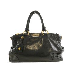 希少 miu miu 2way レザー ハンドバッグ ブラック y2k 1356 - メルカリ