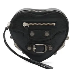 BALENCIAGA バレンシアガ ル カゴール ハートポーチ マルチポーチ 小物入れ ジュエリーボックス レザー ブラック 黒 シルバー金具 771674のサムネイル