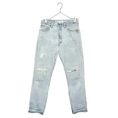 COTE MER(コートメール) Zip hem Remake Damaged denim pants 裾ジップ リメイク ダメージ 加工 デニム パンツ 表記無(実寸W29) ライトインディゴのサムネイル