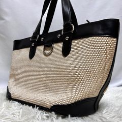 美品希少 BURBERRY ノバチェック ターンロック 籠バッグ ストロー