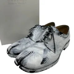 MAISON MARGIELA(メゾンマルジェラ) Bianchetto TABI Lace-up Shoes ペンキ加工 タビ レースアップ レザー シューズ S97WQ0052 39(24.5~25.0cm程度) ホワイト×ブラック カーフスキン 革靴のサムネイル