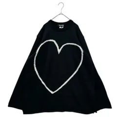 BLACK COMME des GARCONS(ブラックコムデギャルソン) 22AW Front Heart Oversized Acrylic Knit フロント ハート オーバーサイズ アクリル ニット 1J-N001 S ブラック×ホワイト AD2022のサムネイル
