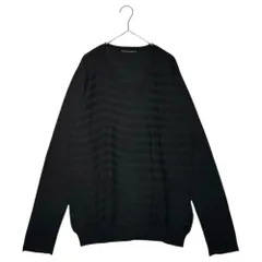 MARITHE FRANCOIS GIRBAUD(マリテフランソワジルボー) 00's V-neck Striped Knit Vネック ボーダー ニット M7-8264 L ブラック Y2Kのサムネイル