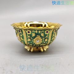 銅 細工 花開富貴碗 玄関 書架 装飾品 工芸品 置物 - メルカリ