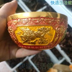 双魚麒麟聚宝盆 招福納福 吉祥如意 八宝碗 開運 風水 招財置物 工芸品