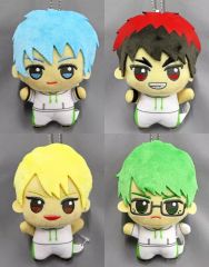 [Used] Plush Mascot & Plush Badge Set of 4 - Chibigurumi Vol. 1 "Kuroko's Basketball" - Namco/GGE/Adorez Limited Edition
