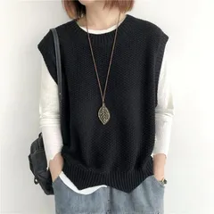 人気商品 ニットベスト ノースリーブ ベスト リブ編み ケーブル編み レディース トップス 上着 羽織 セーター 防寒 秋 冬